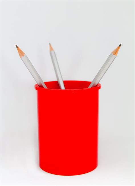 red pencil holder